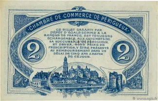French notgeld 2 Francs, 1916 reverse