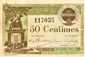 French notgeld 50 Centimes, 1917 image