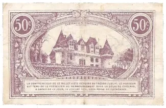 French notgeld 50 Centimes, 1920 reverse
