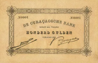 Dutch Caribbean 100 Gulden, 1918-1920 obverse