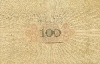 Dutch Caribbean 100 Gulden, 1918-1920 reverse