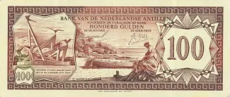 Dutch Caribbean 100 Gulden, 1967-1972 obverse