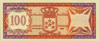 Dutch Caribbean 100 Gulden, 1979-1981 reverse