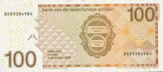 Dutch Caribbean 100 Gulden, 1998-2016 reverse