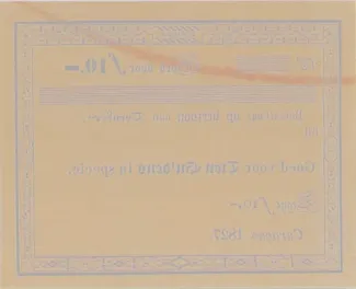 Dutch Caribbean 10 Gulden, 1827 reverse