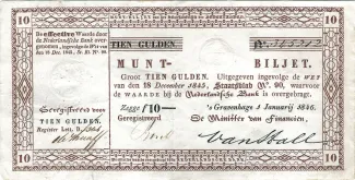 Dutch Caribbean 10 Gulden, 1846 obverse