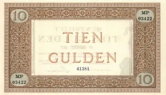 Dutch Caribbean 10 Gulden, 1900-1903 reverse