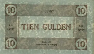 Dutch Caribbean 10 Gulden, 1921 reverse