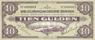 Dutch Caribbean 10 Gulden, 1925-1929 obverse