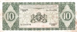 Dutch Caribbean 10 Gulden, 1930-1939 reverse