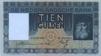 Dutch Caribbean 10 Gulden, 1933-1938                (1933-1939) obverse