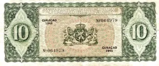 Dutch Caribbean 10 Gulden, 1948 reverse