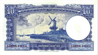 Dutch Caribbean 10 Gulden, 1949 reverse