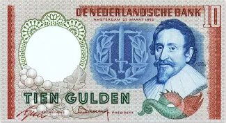 Dutch Caribbean 10 Gulden, 1953 obverse