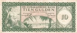 Dutch Caribbean 10 Gulden, 1954-1960 obverse