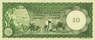 Dutch Caribbean 10 Gulden, 1962 obverse
