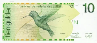 Dutch Caribbean 10 Gulden, 1986-1994 obverse