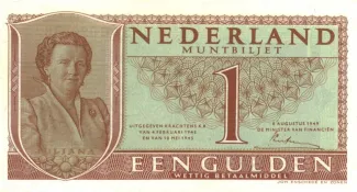 Dutch Caribbean 1 Gulden - Juliana, 1949 obverse