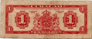 Dutch Caribbean 1 Gulden, 1942-1947 reverse