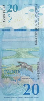 Dutch Caribbean 20 Caribbean Guilder, 2025 reverse