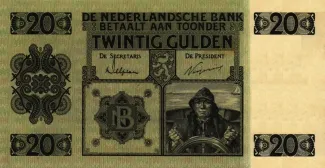 Dutch Caribbean 20 Gulden, 1926-1938 obverse