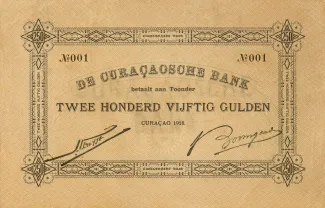 Dutch Caribbean 250 Gulden, 1918-1920 obverse