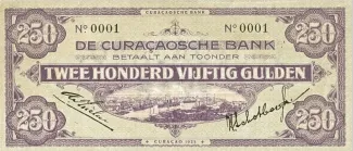 Dutch Caribbean 250 Gulden, 1925-1929 obverse