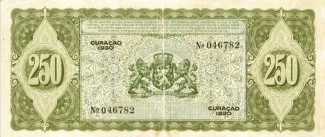 Dutch Caribbean 250 Gulden, 1930 reverse