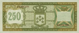 Dutch Caribbean 250 Gulden, 1967 reverse