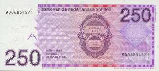 Dutch Caribbean 250 Gulden, 1986 reverse