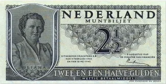 Dutch Caribbean 2.5 Gulden - Juliana, 1949 obverse