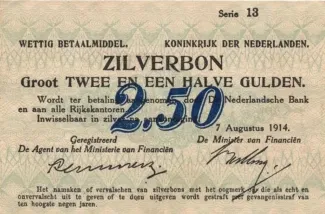 Dutch Caribbean 2.5 Gulden, 1914 obverse
