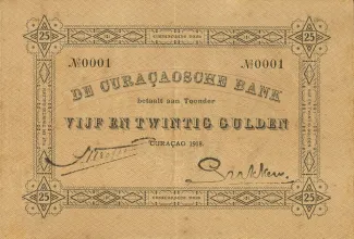 Dutch Caribbean 25 Gulden, 1918-1920 obverse