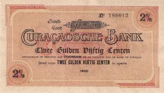 Dutch Caribbean 2.5 Gulden, 1918-1920                (1903-1920) obverse