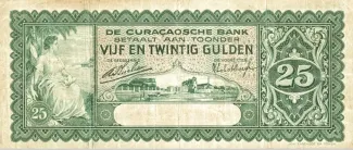 Dutch Caribbean 25 Gulden, 1930-1939 obverse