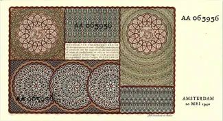 Dutch Caribbean 25 Gulden, 1940 reverse