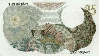 Dutch Caribbean 25 Gulden, 1947 reverse