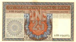 Dutch Caribbean 25 Gulden, 1949 reverse