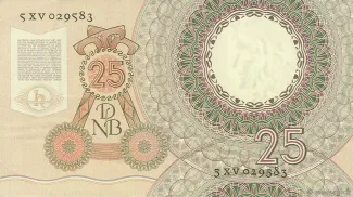 Dutch Caribbean 25 Gulden, 1955 reverse