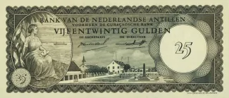 Dutch Caribbean 25 Gulden, 1962 obverse