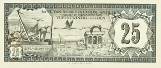 Dutch Caribbean 25 Gulden, 1967-1972 obverse