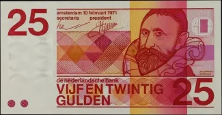 Dutch Caribbean 25 Gulden, 1971 obverse