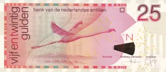Dutch Caribbean 25 Gulden, 1998-2016 obverse