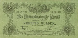Dutch Caribbean 40 Gulden, 1861-1922 obverse