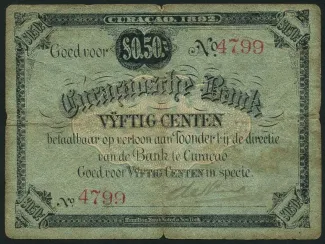 Dutch Caribbean 50 Centen, 1892 obverse