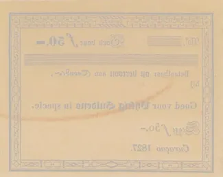 Dutch Caribbean 50 Gulden, 1827 reverse