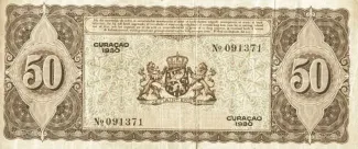Dutch Caribbean 50 Gulden, 1930 reverse