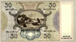 Dutch Caribbean 50 Gulden, 1941 reverse