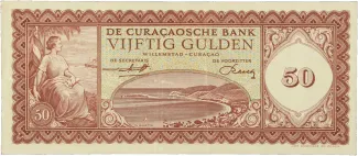 Dutch Caribbean 50 Gulden, 1954-1960 obverse