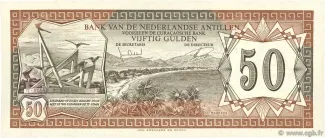 Dutch Caribbean 50 Gulden, 1967-1972 obverse